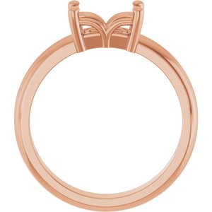 18K Rose Gold 7.5x5.5 mm Emerald Ring Mounting – image 4
