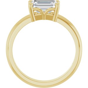 18K Yellow Gold 7.5x5.5 mm Emerald Ring Mounting – image 3