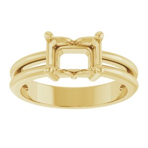 10K Yellow Gold 7.5x5.5 mm Emerald Ring Mounting – image 6