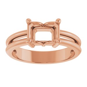 10K Rose Gold 7.5x5.5 mm Emerald Ring Mounting – image 6