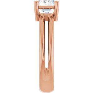 10K Rose Gold 7.5x5.5 mm Emerald Ring Mounting – image 7