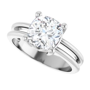 Continuum Sterling Silver 7.5x7.5 mm Cushion Ring Mounting – image 8