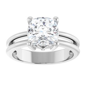 Platinum 7.5x7.5 mm Cushion Ring Mounting – image 5
