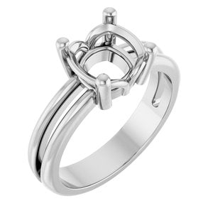 18K White Gold 7.5x7.5 mm Cushion Ring Mounting – image 2