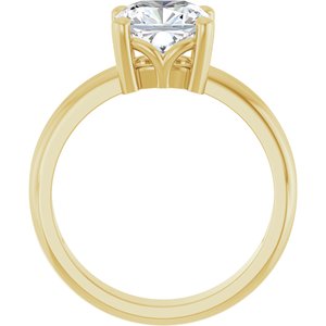 10K Yellow Gold 7.5x7.5 mm Cushion Ring Mounting – image 3