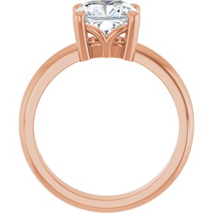 10K Rose Gold 7.5x7.5 mm Cushion Ring Mounting – image 3