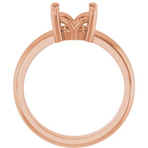 10K Rose Gold 7.5x7.5 mm Cushion Ring Mounting – image 4