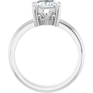 14K White Gold 7.5x7.5 mm Cushion Ring Mounting – image 3