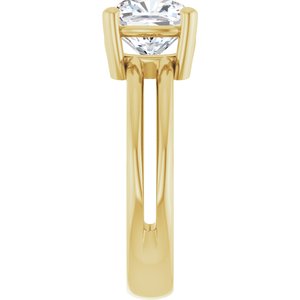 10K Yellow Gold 7.5x7.5 mm Cushion Ring Mounting – image 7