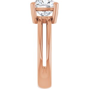 18K Rose Gold 7.5x7.5 mm Cushion Ring Mounting – image 7