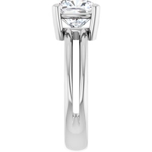 Sterling Silver 7.5x7.5 mm Cushion Ring Mounting – image 7