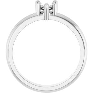 10K White Gold 5x5 mm Heart Ring Mounting – image 4