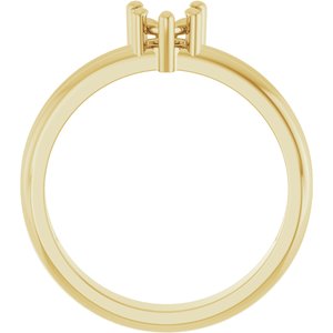 18K Yellow Gold 5x5 mm Heart Ring Mounting – image 4