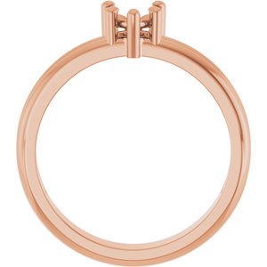 18K Rose Gold 5x5 mm Heart Ring Mounting – image 4