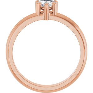 14K Rose Gold 5x5 mm Heart Ring Mounting – image 3