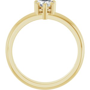 18K Yellow Gold 5x5 mm Heart Ring Mounting – image 3