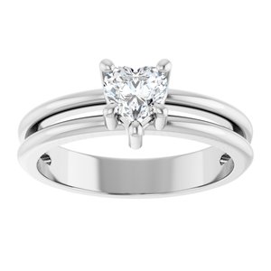 Platinum 5x5 mm Heart Ring Mounting – image 5
