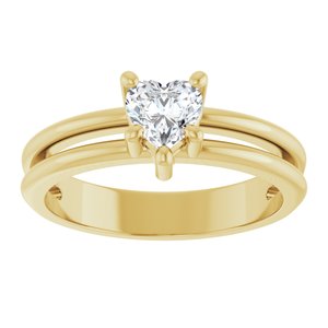 14K Yellow Gold 5x5 mm Heart Ring Mounting – image 5