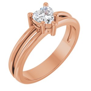 14K Rose Gold 5x5 mm Heart Ring Mounting