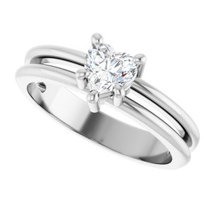 14K White Gold 5x5 mm Heart Ring Mounting – image 8
