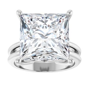 10K White Gold 12x12 mm Square Ring Mounting – image 5