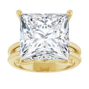 14K Yellow Gold 12x12 mm Square Ring Mounting – image 5