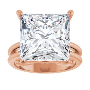 10K Rose Gold 12x12 mm Square Ring Mounting – image 5