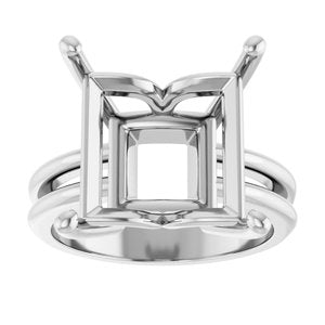 Sterling Silver 12x12 mm Square Ring Mounting – image 6