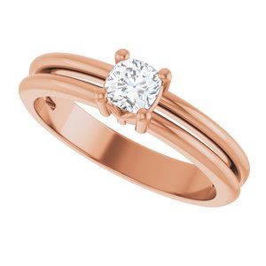 10K Rose Gold 4x4 mm Cushion Ring Mounting – image 8