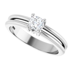 Platinum 4x4 mm Cushion Ring Mounting – image 8