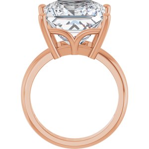 10K Rose Gold 12x12 mm Square Ring Mounting – image 3