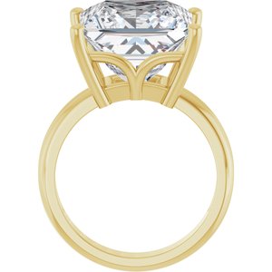 18K Yellow Gold 12x12 mm Square Ring Mounting – image 3