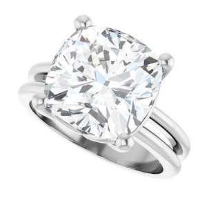 Sterling Silver 11x11 mm Cushion Ring Mounting – image 8