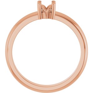 18K Rose Gold 4x4 mm Cushion Ring Mounting – image 4