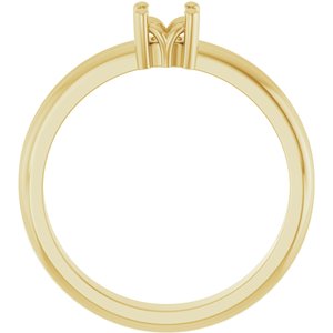 10K Yellow Gold 4x4 mm Cushion Ring Mounting – image 4