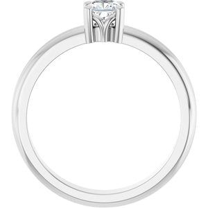 14K X1 White Gold 4x4 mm Cushion Ring Mounting – image 3