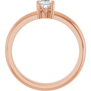 18K Rose Gold 4x4 mm Cushion Ring Mounting – image 3