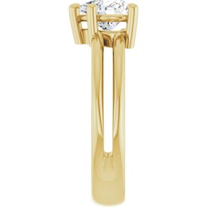 18K Yellow Gold 6.5x6.5 mm Heart Ring Mounting – image 7