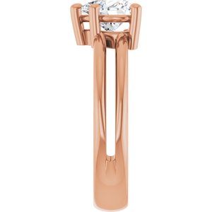 14K Rose Gold 6.5x6.5 mm Heart Ring Mounting – image 7