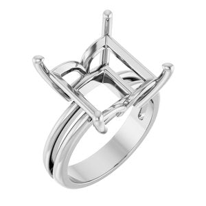 Continuum Sterling Silver 12x12 mm Square Ring Mounting – image 2