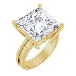 10K Yellow Gold 12x12 mm Square Ring Mounting