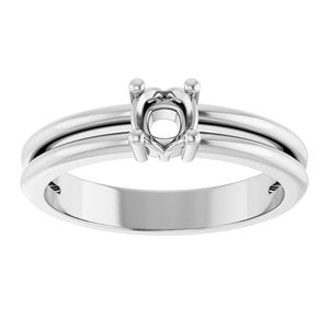 10K White Gold 4x4 mm Cushion Ring Mounting – image 6