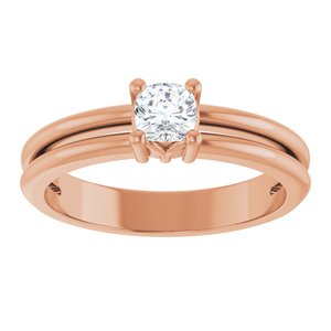 10K Rose Gold 4x4 mm Cushion Ring Mounting – image 5