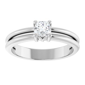 Platinum 4x4 mm Cushion Ring Mounting – image 5