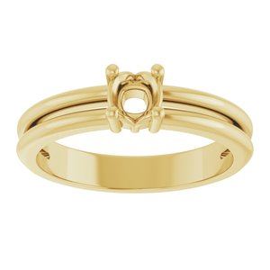 10K Yellow Gold 4x4 mm Cushion Ring Mounting – image 6