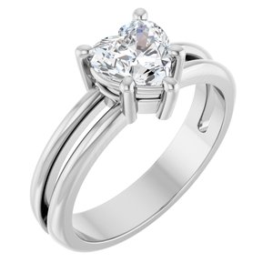 Platinum 6.5x6.5 mm Heart Ring Mounting