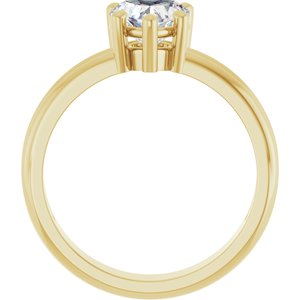 10K Yellow Gold 6.5x6.5 mm Heart Ring Mounting – image 3