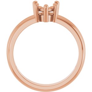 14K Rose Gold 6.5x6.5 mm Heart Ring Mounting – image 4