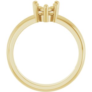 18K Yellow Gold 6.5x6.5 mm Heart Ring Mounting – image 4