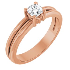10K Rose Gold 4x4 mm Cushion Ring Mounting